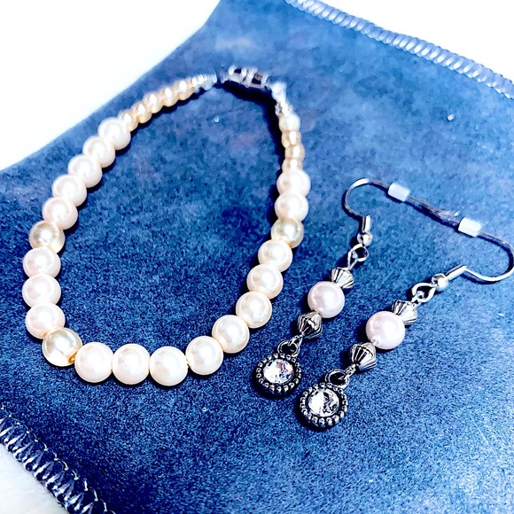 🆕2pc Ivory Freshwater Pearls Bracelet +Earrings »Hand Crafted w/LÖVE - Picture 4 of 16
